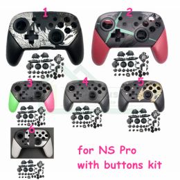 Accesorios para Nintendo Switch Pro Controller Reemplazo de la carcasa de la carcasa Cubierta con Botones LR ZL ZR ABXY establecidos para NS Pro Controller