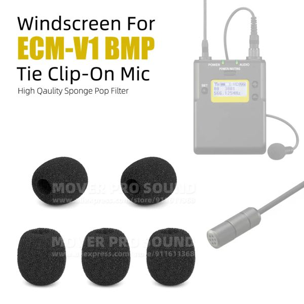 Accessoires pour Sony UWPD21 ECMV1 BMP ECM V1 V 1 Clip de cravate de microphone Lavalier sur Mic Pop Filter Windshield Sponge Cover Bouclier