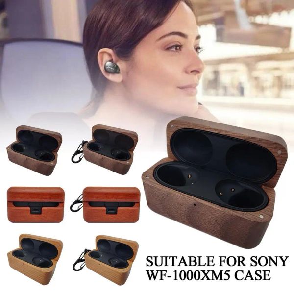 Accessoires pour sony WF1000XM5, étui pour casque Bluetooth, étui de protection sans fil en bois massif, étui en bois véritable X6R5