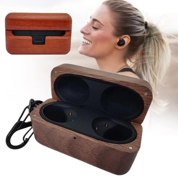 Accessoires pour sony WF1000XM5 coque d'écouteur en bois étui rigide antichute couverture d'écouteur Bluetooth sans fil pour sony Wf1000xm5