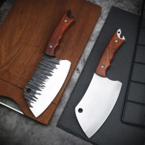 Accesorios Cambie de carne Fored Camineta de acero inoxidable Butcher Boning Chef Chef Knife Fishing Camping BBQ FRUTA Cuchillo portátil con cubierta