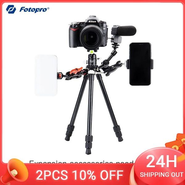 Accessoires Fotopro DSLR caméra vidéo téléphone trépied avec télécommande compatible Bluetooth fibre de carbone professionnel léger P1A 3364
