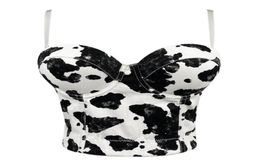 Accessoires Frans Simple OffTheShoulder Vest Cow Print Backle Sexy Women039s Suspender Vest Denim Bra voor vrouwen en GIR6205171