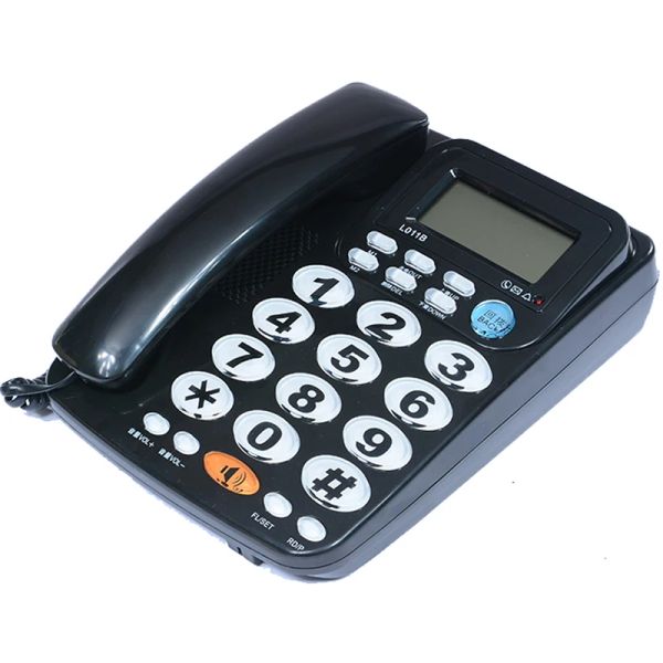 Accessoires FSK / dtmf appelant ID Handfree Corder téléphone grand bouton Butt Loud Ronnerie Fixe Téléphone domestique sans batterie pour le noir âgé