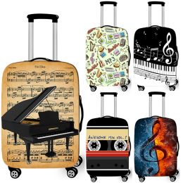 Accesorios Fur Elise Piano Phating Music Luggage Cover for Travel Music Note Guitar Elastic Cover Cover Protective Accessorios de viaje