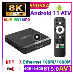 Accessoires G7 Max Smart TV Box Android 11 Amlogic S905X4 4 Go 64 Go 1000m AV1 4K HD 2,4 GHz / 5 GHz Dual WiFi USB3.0 Set Top Box Player Media Boîte