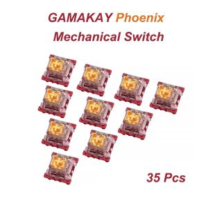 Accessoires Gamakay 35pcs Gamakay Phenix Mechanical Switch 3PIN Prelubricaat Stille lineaire mechanische schakelaar voor DIY -toetsenbord