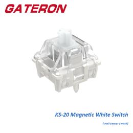Accesorios Gateron KS20 Hall Effect Sensor Magnético White Switch SMD RGB DIY LINEAL Teclado personalizado Configuración gratuita Pre viaje