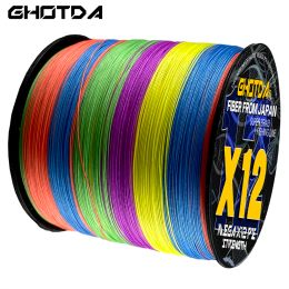 Accessoires Ghotda 500m 1000m Carpe Pêche x12 Traided PE Ligne Ocean Jigging Electric Reel Special Fishing Line Lure Lure de pêche tressée