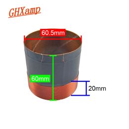 Accessoires GHXAMP 60,5 mm Fibre-verre Basse en haut-parleur Vocage Coil Round Copper Fil 12 pouces 15 pouces Accessoires de réparation de haut-parleurs Professionnel 2PCS