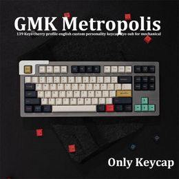 Accessoires GMK METROPOLIS 139 touches Keycap Keycap Gyesub English personnalité personnalisée Keycaps pour le clavier mécanique 61/64/68/75/84/87/96