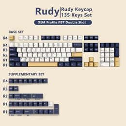 Accessoires GMK Rudy Clone Keycap Profil OEM Profil PBT KEycaps Black Grey 135 Capes de touche définie pour le clavier de jeu mécanique MX Switch Personnalisez