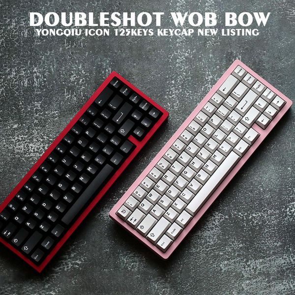 Accesorios GMK WOB BOW 125 teclas Tecla de doble disparo Tecla YMK Teclas de personalidad personalizadas en inglés para teclado mecánico 84/87/96/980/100