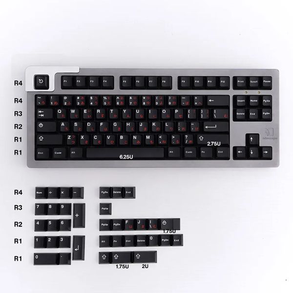 Accesorios GMK YMK CHERRY Perfil KeyCaps 124 tecla Tripleshot Black Japanes