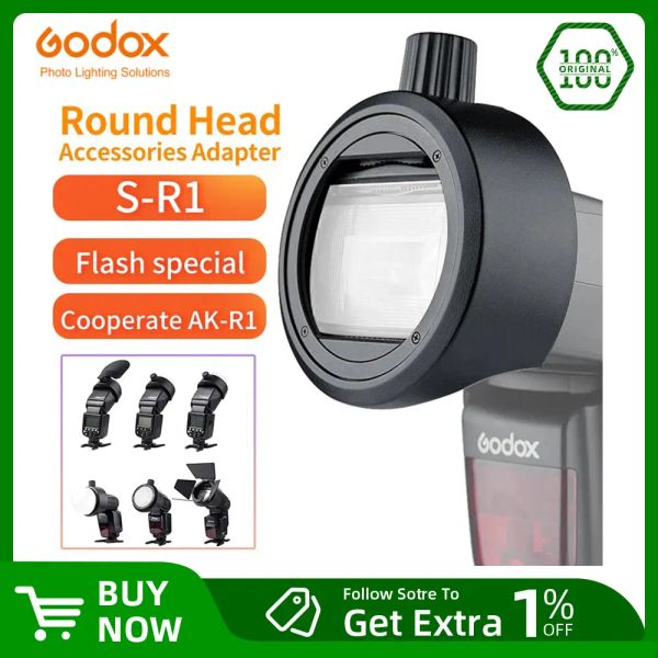 Accessoires Godox Round Head Accessoires Adaptateur Sr1 Suit pour V860II V850II TT685 TT600 Série Yongnuo Canon Nikon Flash Installer AKR1