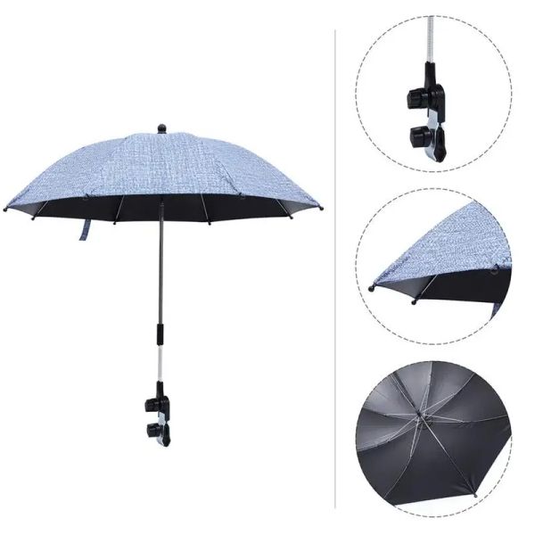 Accesorios Golf Trolley Umbrella Golf Club Push Push para el carro para paraguas de automóvil 30 pulgadas Plegable Baby Stroller UV Protection Uvmella