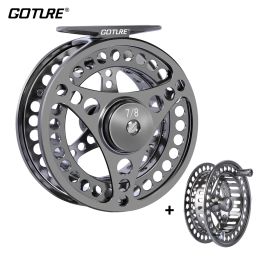 Accessoires Goture Fly Fishing Reel 3/4 5/6 7/8 9/10 2+1BB Max Drag 8kg Lichtgewicht Cnchined Large Arbor Links/Rechts Fly Reel+Reserve Spool