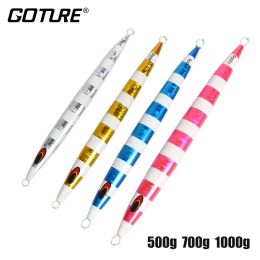 Accesorios goture metal luminoso lento cebo de jigging 500G 600G 750G 1000G Calidad Profesional Lure Lure Ocean Jig Spoon Trolling Cebo