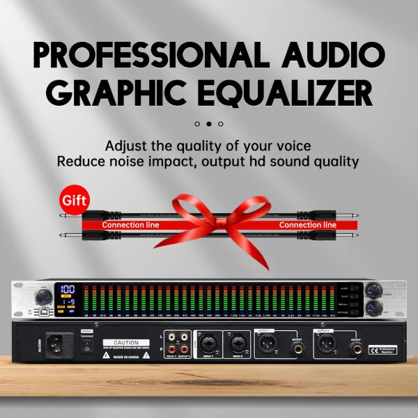 Accessoires Graphic Equalizer 31 bande Audio Digital Effect Controller Pro Ecualizad Processor Stage et Karaoke Equalizadores avec Sapech
