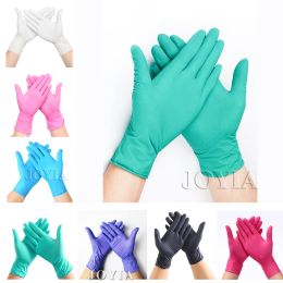 Accessoires Gants gants jetables vert examen rose Glove nitrile étanche polyvalent pour la poignée alimentaire domestique plantation de l'agriculture S xs 50 100