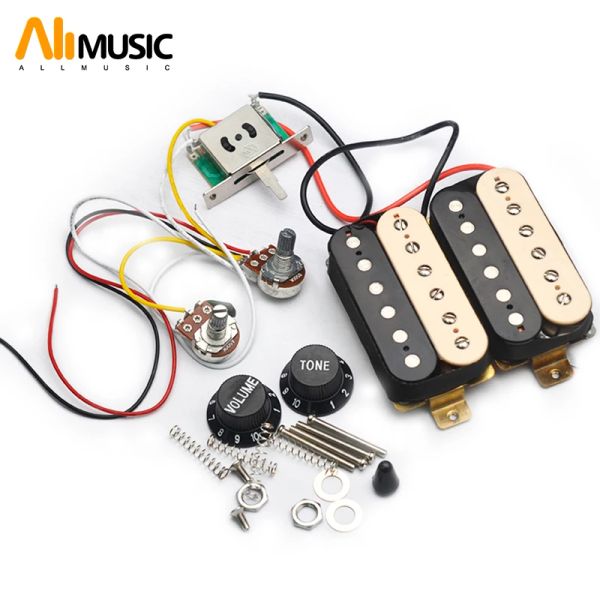 Accessoires Pamions de guitare Humbucker avec interrupteur de guitare à 3 voies 500k potentiomètre 1T1V Faire de câblage