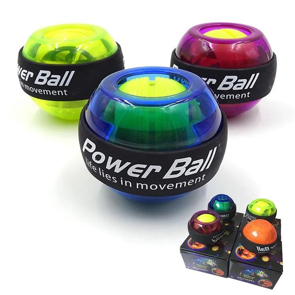 Accesorios equipo de gimnasio LED Bola para la muñeca Entrenador Giroscopio Fortalecedor Gyro Power Ball Ejercitador de brazo Powerball Máquina de ejercicio Gym245e