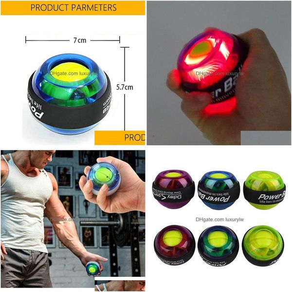 Accessoires Équipement de gymnastique LED Poignet Ball Trainer Gyroscope Renforceur Gyro Power Bras Exerciseur Powerball Exercice Hine Drop Livraison Dhhuw