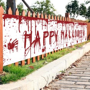 Accessoires Happy Halloween Banners Yard Sign Banner voor Outdoor Indoor Scary Halloween Achtergrond Feestartikelen Hek Banners Decoratie