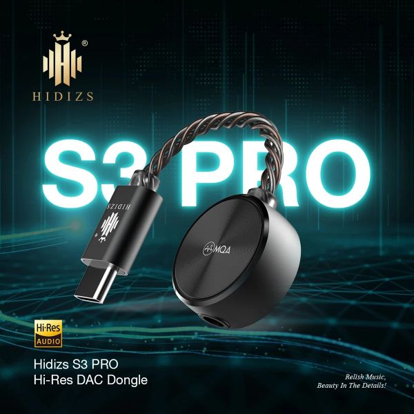 Accessoires Hidizs S3 Pro Ultra Portable embauche Dac Dongle USB C Typec à 3.5mm amplificateur Support Microphone pour téléphones/Pc