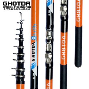 Accessoires High Performance Light Rock Fishing Rod 2,7 m/3,6 m/4,5 m/5,4 m/6,3 m Outdoor Portable Telescopic Hand snelle paal top Dia 2mm