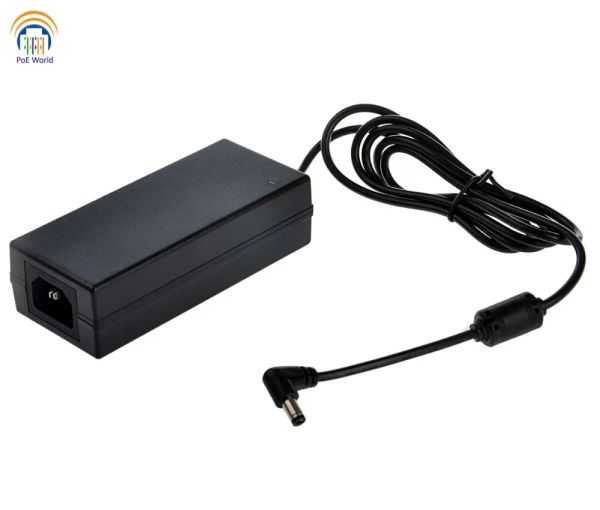 Accesorios Alta calidad 48V60W Adaptador de CA Fuente de alimentación Max Potencia 60W 2.1*5.5 mm Conecte de CC con cable de alimentación para Poe Patch Panel CCTV Red