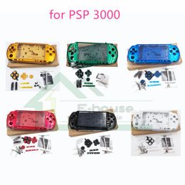 Accessoires Haute qualité pour Sony PSP3000 PSP 3000 Remplacement de la console de jeu Bas de couverture de coque de boîtier complet avec kit de bouton