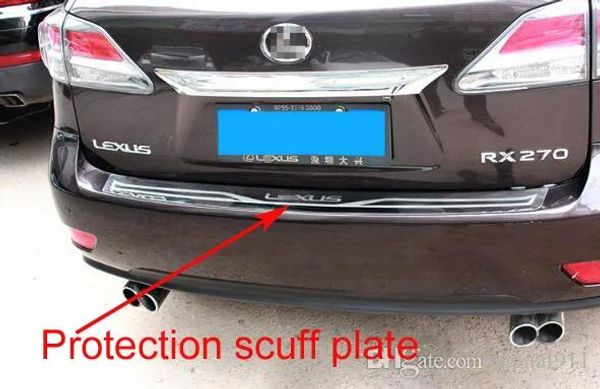 Accesorios Placa de succión de parachoques trasero de coche de acero inoxidable de alta calidad, placa protectora, barra de protección para Lexus RX270/350