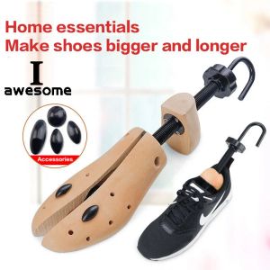 Accessoires Arbres à chaussures en bois de haute qualité Forme réglable pour les femmes hommes Chaussures en bois Sageur de chaussures professionnelles