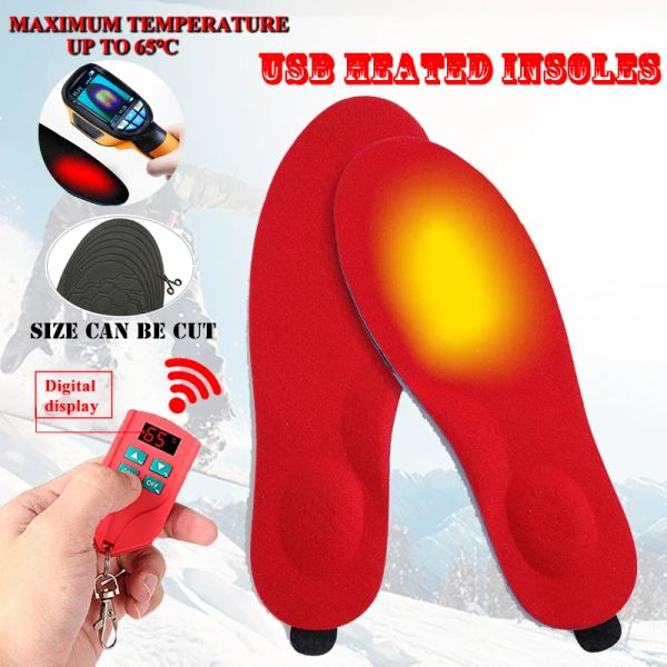 Accessoires Vente chaude Chauffage intérieure chauffée avec télécommande Ski de ski d'hiver Chaussures plus chaudes insérer des coussinets 2000mAh chauffage électrique homme pad pieds