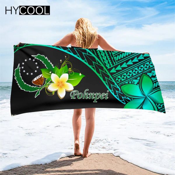 Accessoires Ventes chaudes Place serviettes de natation POHNPEI CHUUK POLYESIAN avec plumeria Absorbant de voyage absorbant Hôtel Baignoire Tironde à cheveux serviette