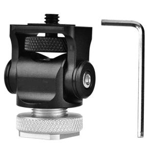 Accessoires Hot Shoe Ajustement du moniteur réglable support Camera Pan à 360 degrés Inclinaison 180 degrés avec support de chaussure froide et tête de trépied 1/4 ''