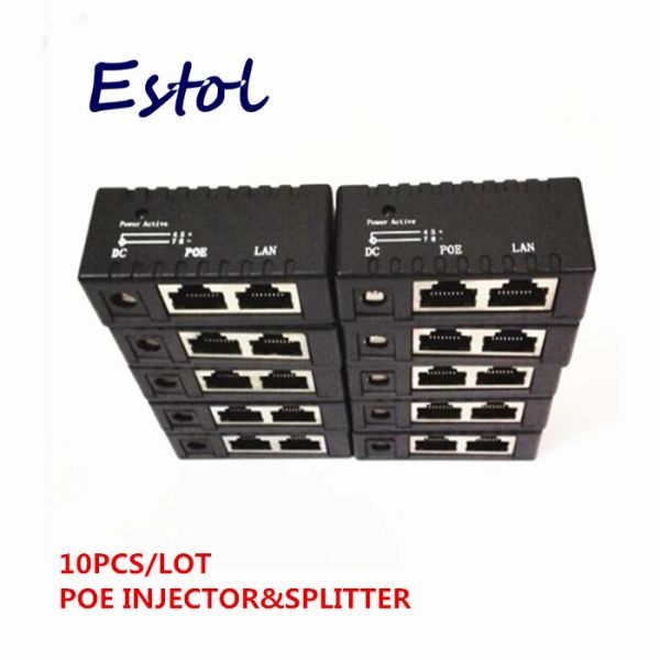 Accessoires Hot Vente en vrac Vente noir 10 pcs / lot poe injecteur alimentation sur Ethernet Adaptateur pour la caméra IP Téléphone IP CCTV AP