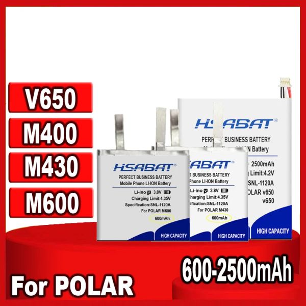 Accessoires HSABAT 600mAh ~ 2500mAh Batterie pour Polar M430 M400 M600 V650 GPS Sports Watch New Lipolymère Accumulateur rechargeable
