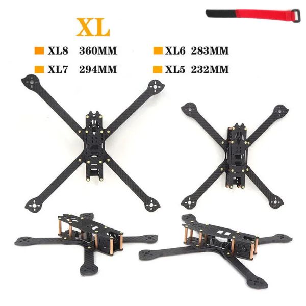 Accessoires HSKRC 3K Fibre en carbone XL5 V2 232 mm xl6 283 mm xl7 294 mm xl8 360 mm Vrai x 5 6 7 8 pouces x328 FPV Freestyle Frame Kit Racing Drone