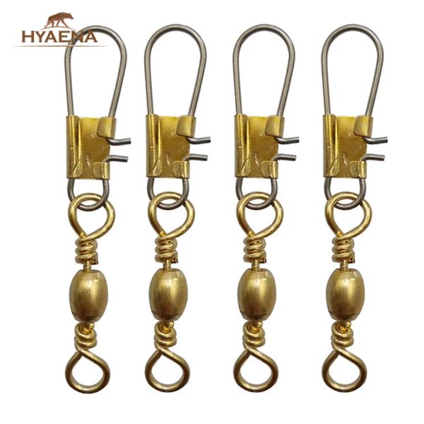 Accessoires Hyaena 50pcs Fishing Barrel pivotage pivot de pêche de pêche interlock Snap Ball Roule Roule Connecteur Solid Rings Solid Rings