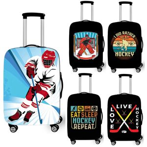Accessoires Couvre-bagages d'impression de hockey sur le terrain de glace pour les couvercles de valise élastique de voyage Accessoires de voyage Antidust chariot