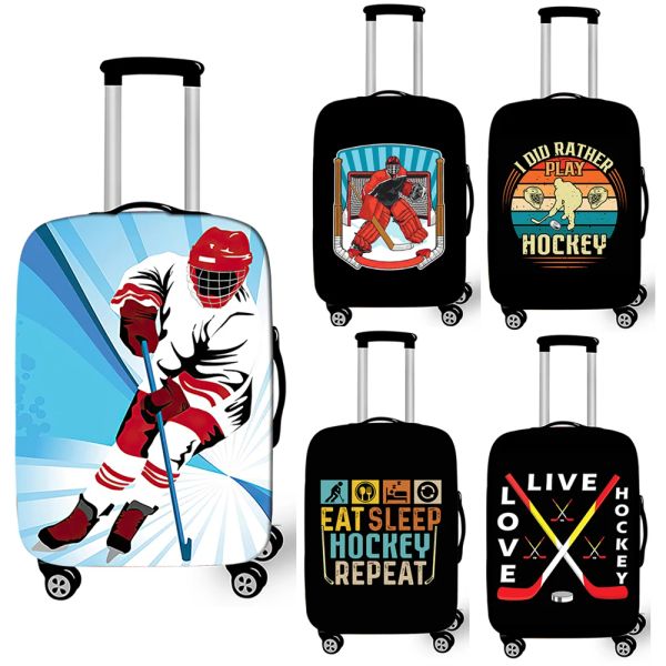 Accesorios Cubiertas de equipaje de impresión de hockey de campo de hielo para la maleta elástica de viajes Accesorios de viajes Antidust Trolley Case Cubierta