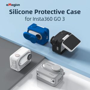 Accesorios en stock para Insta360 GO3 Case de silicona para Insta360 GO 3 Accesorios de cobertura de protección de la cámara de acción
