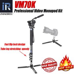 Accessoires Innorerel VM70K Kit de monopode vidéo professionnel avec tête fluide et base de trépied amovible pour caméscope de caméra télescopique DSLR