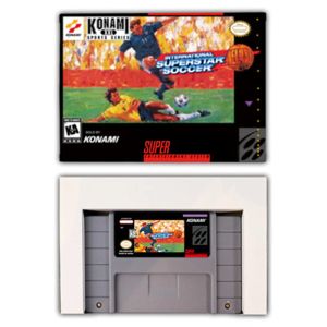 Accessoires International Superstar Soccer Deluxe Action Game Carte pour SNES EUR PAL USA NTSC 16 bits Consoles de jeu avec cartouche de vente au détail