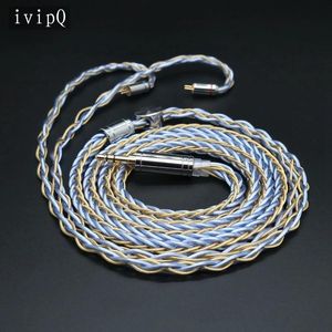 Accessoires Ivipq 8core oordopjesdraad 7n Litz Occ en 6n Gilt Occ gemengde kabel 2,5 mm / 3,5 mm / 4,4 mm / mmcx / 2pin / 0,78 mm oortelefoon upgradelijn