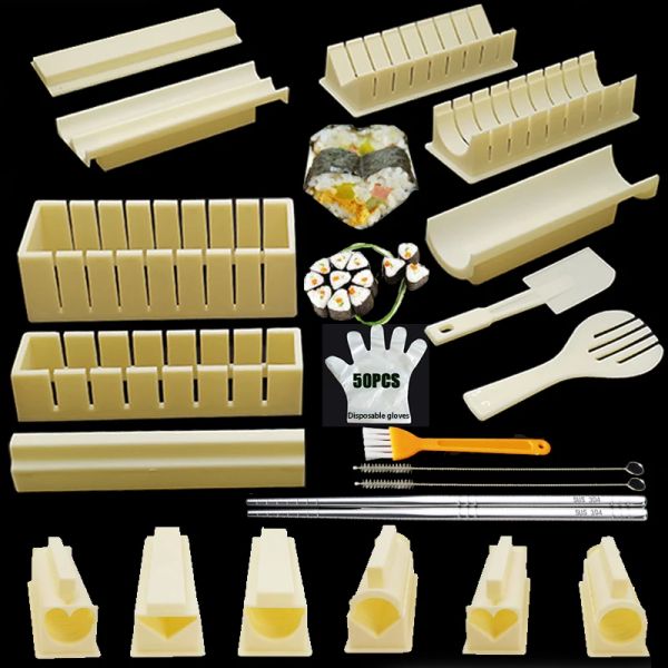 Accesorios Iyounice 11 unids/set Diy Sushi Maker molde de arroz cocina Sushi herramienta de fabricación conjunto paquete de 11 molde para Sushi herramientas de cocina