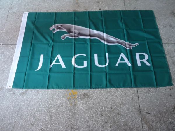 Accesorios, envío gratis, bandera de jaguar para exposición de automóviles, puede imprimir archivos personalizados, tamaño de 90x150 cm, 100% poliéster, pancarta de jaguar