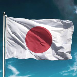 Accessoires drapeau du Japon bannière nationale de maintien volant en polyester décor extérieur décoration de jardin toile de fond murale soutien de joie d'état